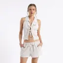RHYSAND STRIPE TIE TOP LD