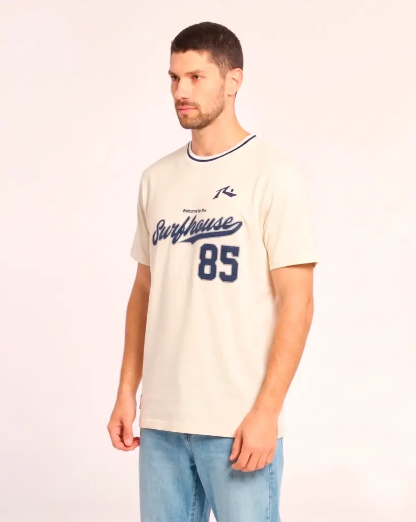 SURF HOUSE TEE ST ( OFF WHITE / GREEN BEL )