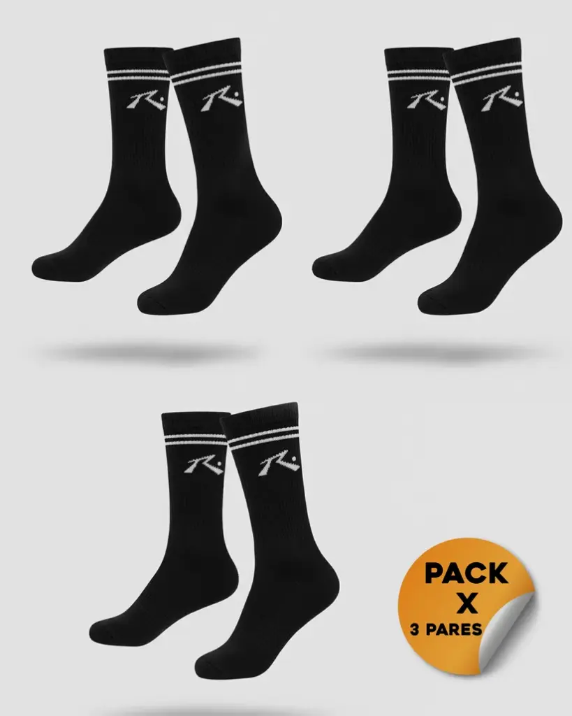 COMP MID CALF 3-SOCK PACK* ( WHITE / BLACK )