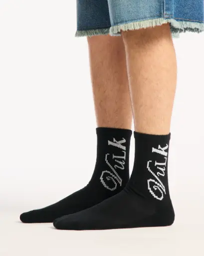 [55HVUA2726!BK!U] PIXEL SOCKS* - BLACK