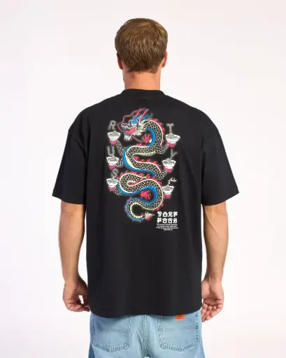 [00HRUA2753[Colores][Talles]] RAMEN DRAGON TEE OV ( BLACK / WHITE )