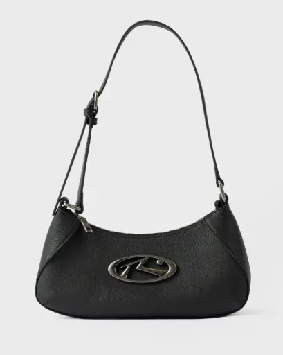 [BFL1271!BK!U] R DOT BUCKLE LEATHER BAG* 