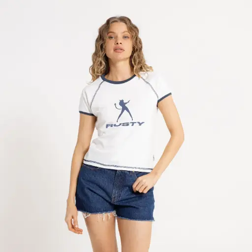 [00MRUA2604] DELPHIE DEVIL RINGER BABY TEE LD